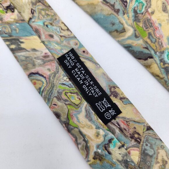 Brioni 100% Silk Tie Abstract Pastels - Picture 3 of 6